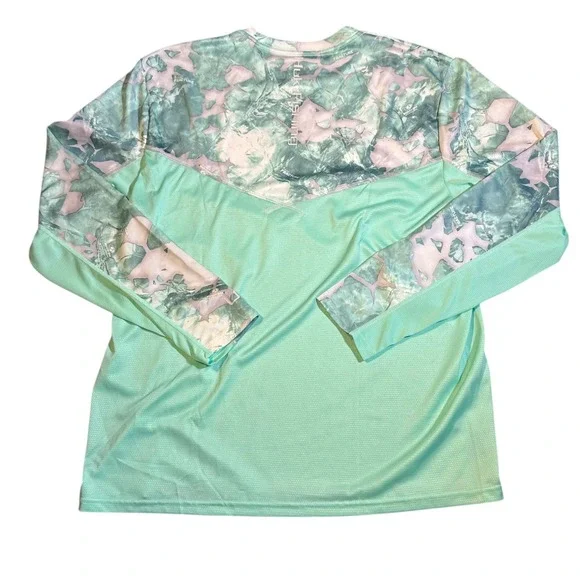 Huk Shirt Men's Large Seafoam Green Camo Mossy Oak Fracture Fishing  Long Sleeve - Picture 3 of 8